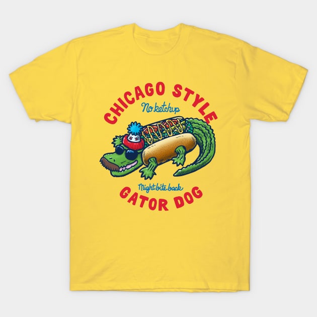 Da Chicago Gator Dog Text Tee T-Shirt by nickv47